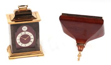 A Thwaites & Reed miniature Grant bracket clock and bracket, 15cms high.