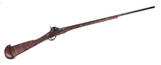 An 1858 US Harpers Ferry percussion musket with A/F Maynard firing mechanism and decorated wooden