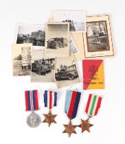 A WWII medal group of 39/45 Star, Italy Star, France & Germany Star & War Medal together with a