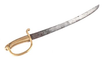 An early 19th century French Napoleonic period Briquet infantry sword. Having a single edged