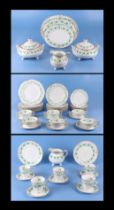 A Royal Crown Derby Medford (Burford) part dinner service to include tureens and covers, meat