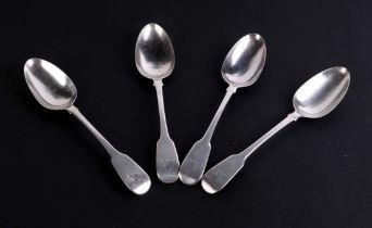 A set of four George IV silver tablespoons, London 1829, 311g.