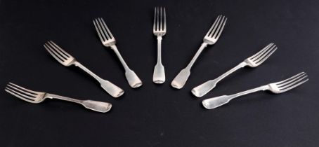 A group of Georgian and Victorian silver forks, various dates and makers marks, 324g.