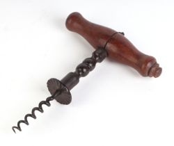 An early Victorian corkscrew by W Dray, 14.5cms high.