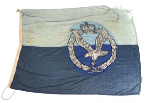 An original early 1950s RAF Royal Air Force cotton flag by Turtle & Pearce. The sewn makers label on