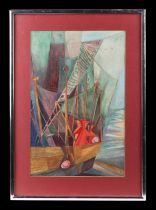 Pamela M Leatherland, ARCA - Fisherman at Hastings, No. 2 - gouache, initialled lower right, gallery