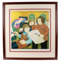 A Beryl Cook artist proof lithograph print - Art Class - signed in pencil in the margin, 44 by 45cm,