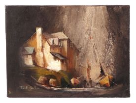 Jack R Mould (20th Century British), Harbour Side, oil on canvas, signed lower left corner,
