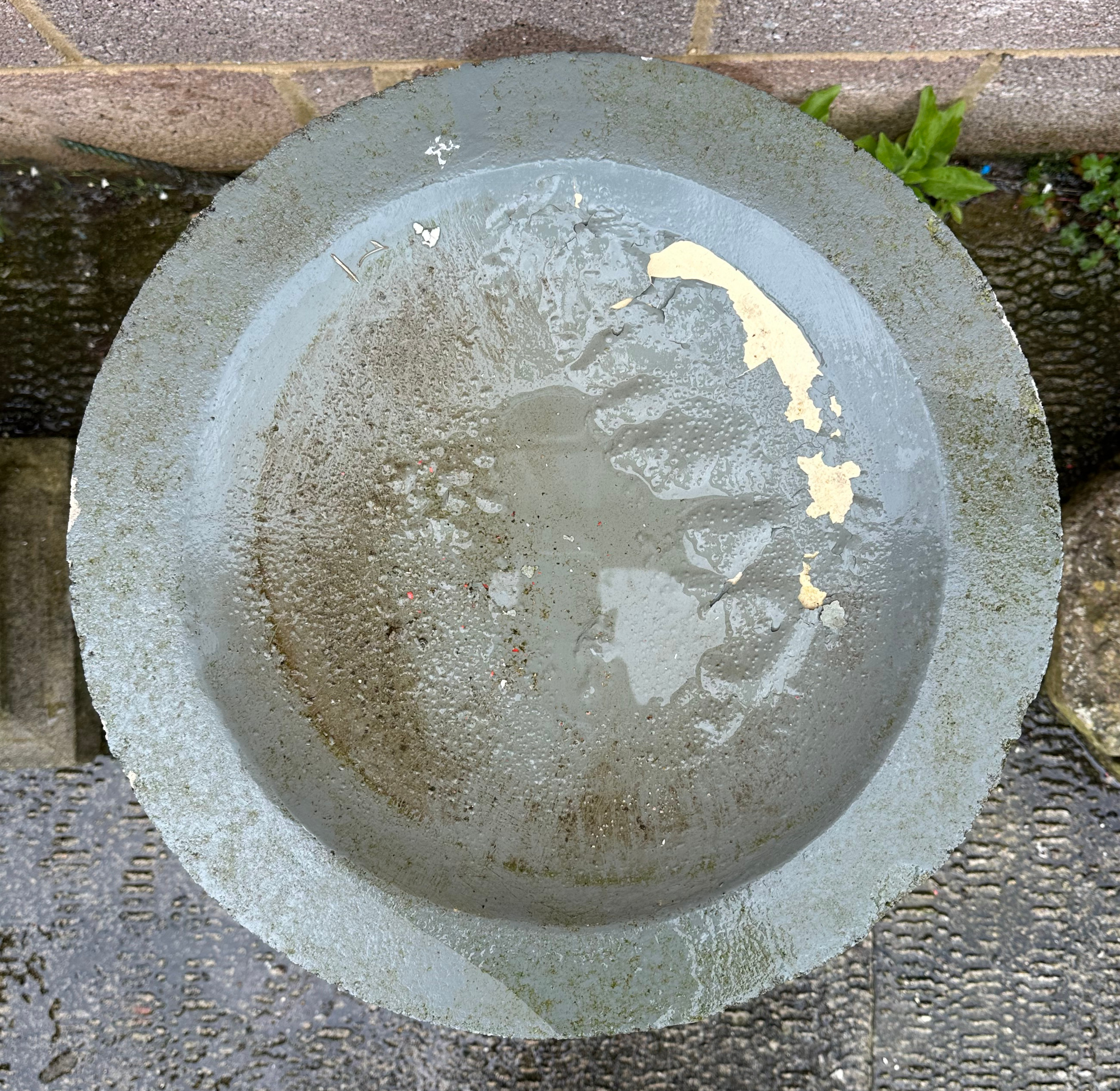 A well weathered stoneware bird bath, 61cm high. - Image 3 of 3