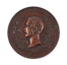 A Victorian copper Royal commemorative plaque "His Royal Highness Price Albert", 7cm diameter.