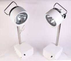 A pair of modern design industrial type lamps, 58cms high (2).