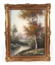 Gianni Tedeschi (Italian b1923) - River Landscape Scene - oil on canvas, indistinctly signed lower