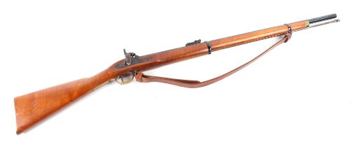 A percussion musket (an inert copy), British Army Enfield riffle, no visible serial number, made