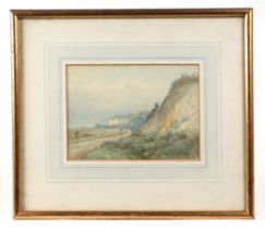 M E Hare (Early 20th century British) - Deal, Kent, Cliffside Walk- signed and dated lower right