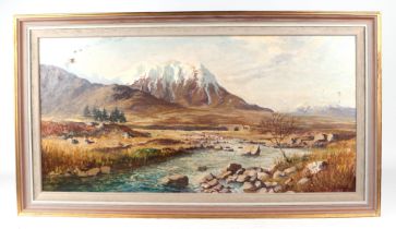Donald Shearer (Scottish 1925-2017), Highland landscape scene- signed lower right corner, oil on