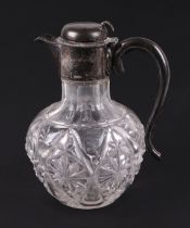 A Victorian silver mounted cut glass claret jug, Sheffield 1895, 19cm high.