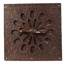 A bronzed cast iron ventilation / wall vent, 31cm square.