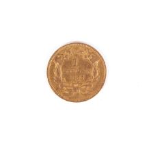 A USA 1855 gold One Dollar coin, with Liberty head, 1.6g.