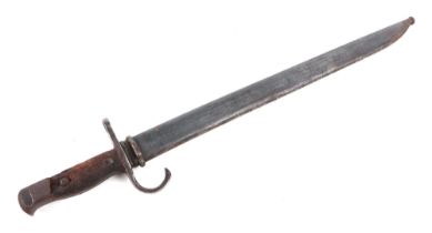 WWII Japanese Arisaka bayonet in its steel scabbard, as issued to Marines and Naval Landing