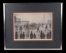 L S Lowry (1887-1976) - The Football Match 1973 - offset lithograph limited edition print 516/850,