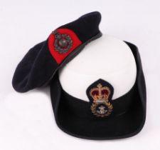 Royal Navy WRNS (Wrens) cap by Vero & Everitt Ltd, size 54 and Royal Marines beret with NATO stock