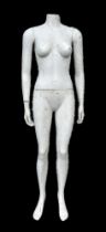 A full sized standing female mannequin (lacks head), 160cm high.