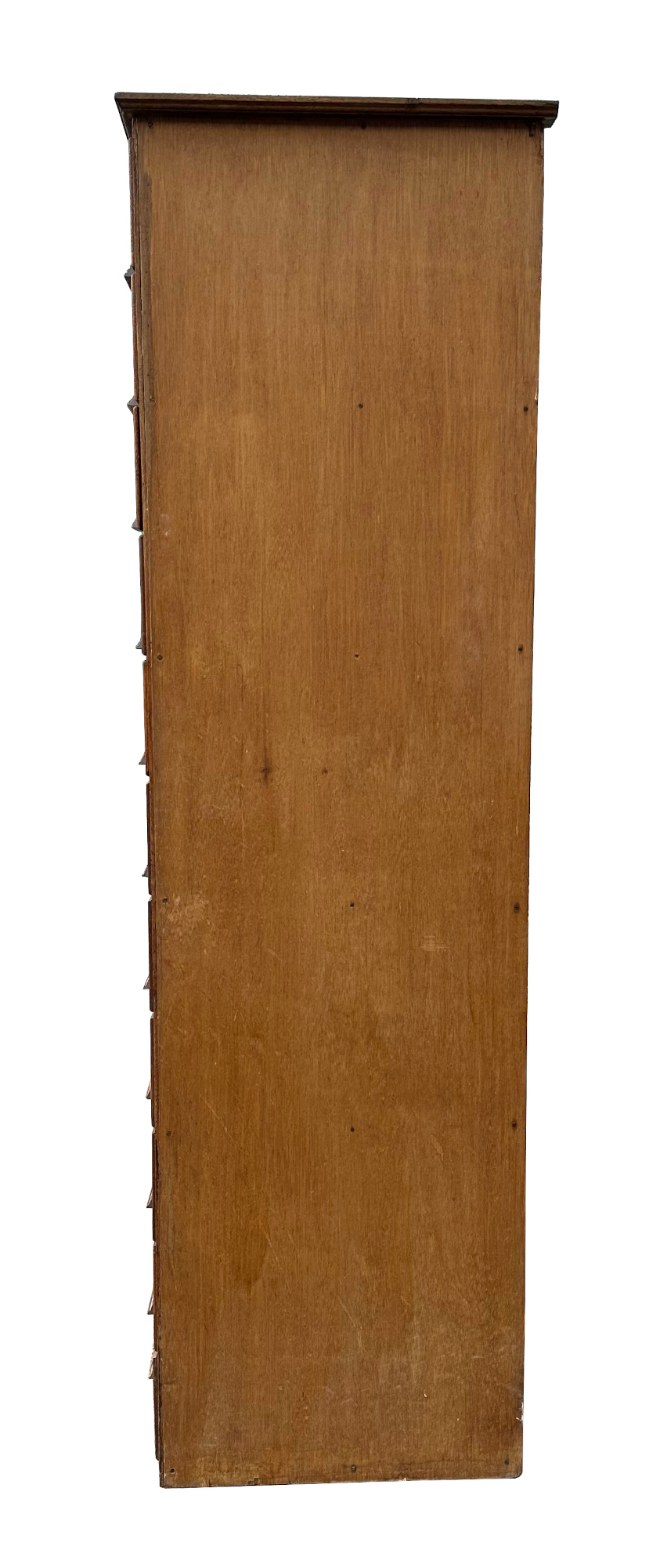 A mid century substantial haberdashery cabinet, with sixty oak fronted glazed drawers, above three - Image 8 of 10