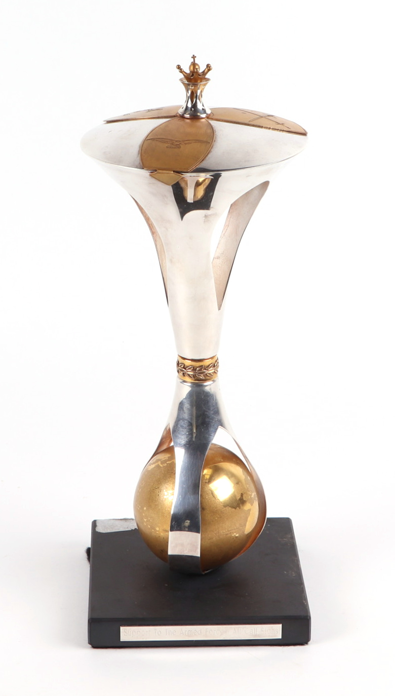 The Sun Military Awards silver, silver gilt, and brass trophy (2019), unmarked but designed by Kerry