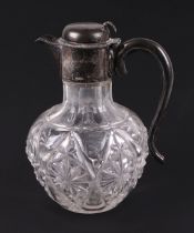 A Victorian silver mounted cut glass claret jug, Sheffield 1895, 19cm high. Condition Report Thumb