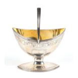 A George III silver gilt swing handled sugar basket, London 1791 and markers mark for Benjamin