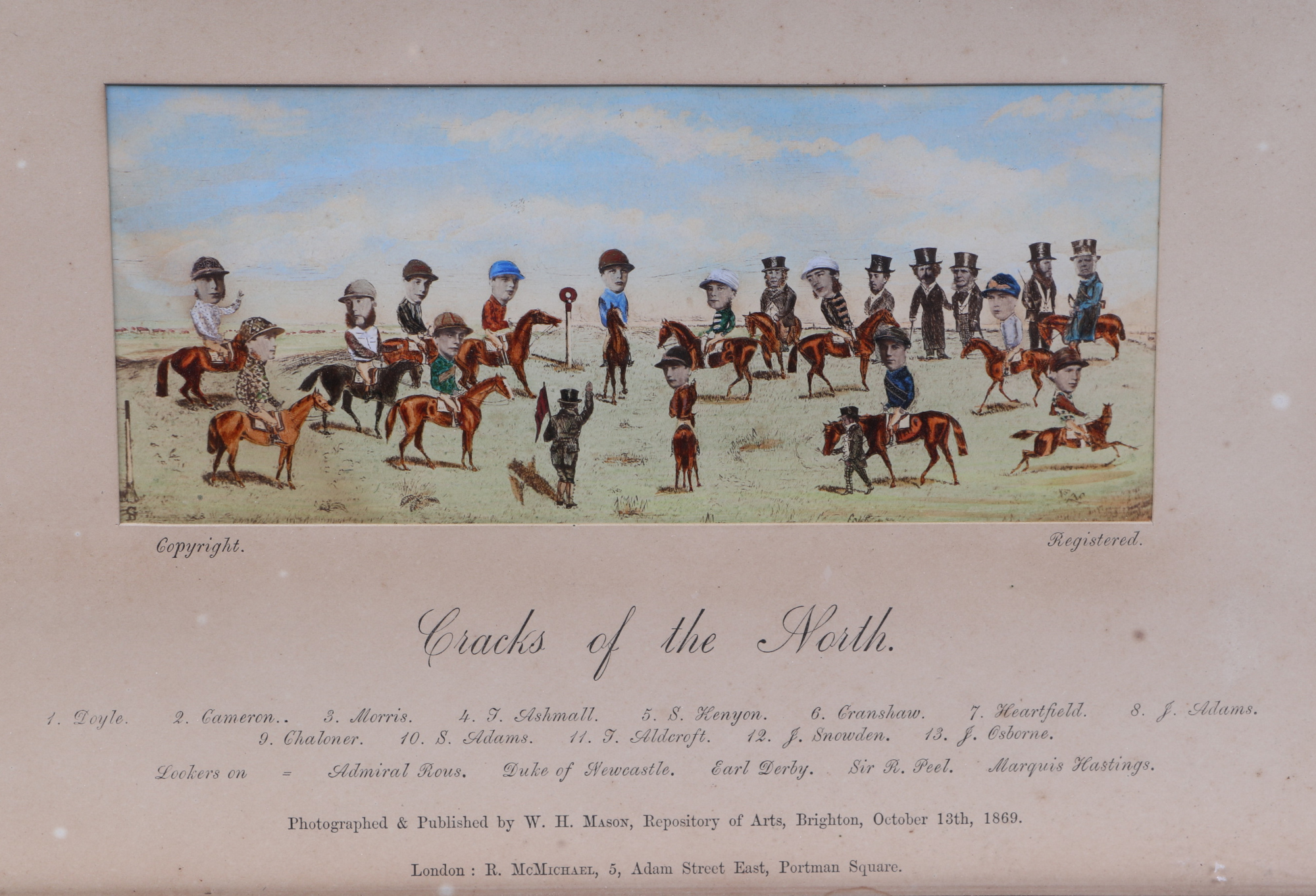 Horse racing interest. A coloured horse racing print, "Cracks of the North", photographed and - Image 3 of 5