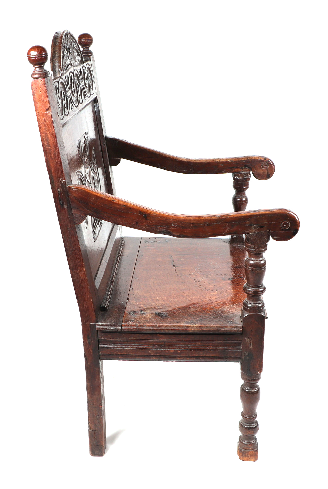An 18th century style Wainscot type oak chair. - Image 3 of 8