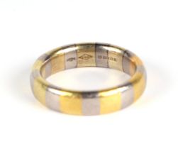 A 9ct gold two- tone wedding band, approx UK size L, 8.7g.