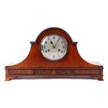 An Edwardian German Junghans mantle clock, fitted a Wurttenburg A52 eight day movement, on a gong,
