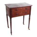 A William IV mahogany side table, having a rectangular top, above two graduated long drawers, on