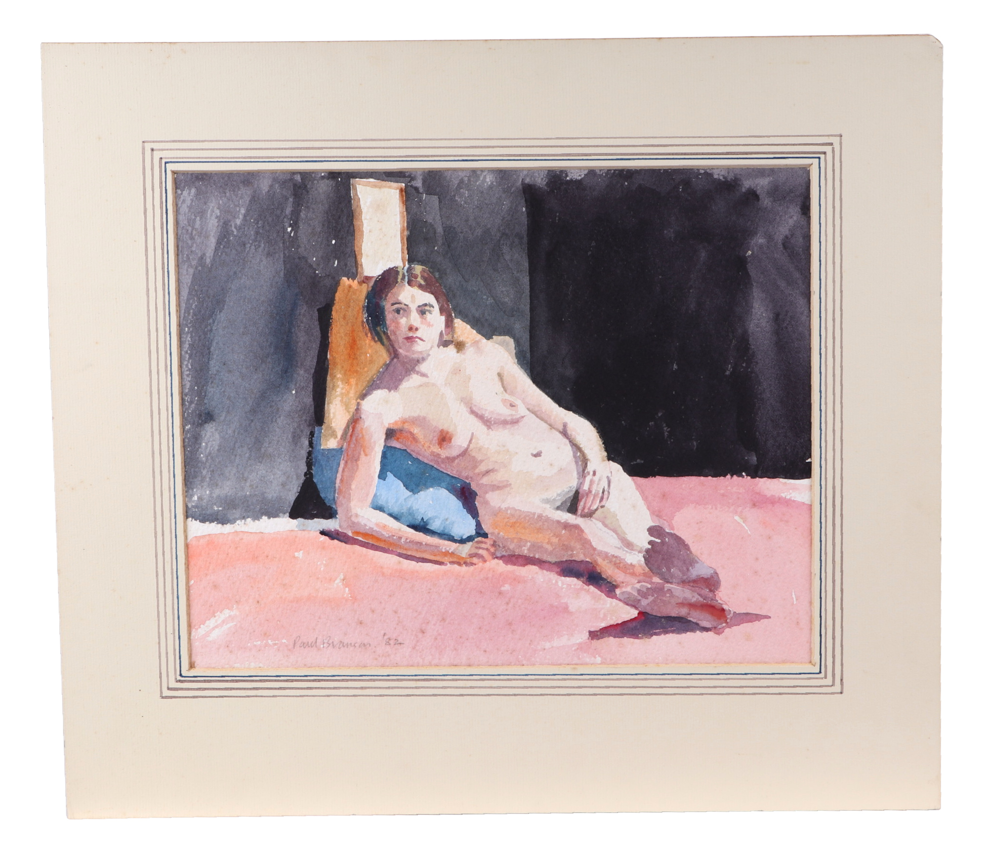 Paul Branson (Modern British), study of a female nude, watercolour, signed and dated 82, mounted but - Image 5 of 7