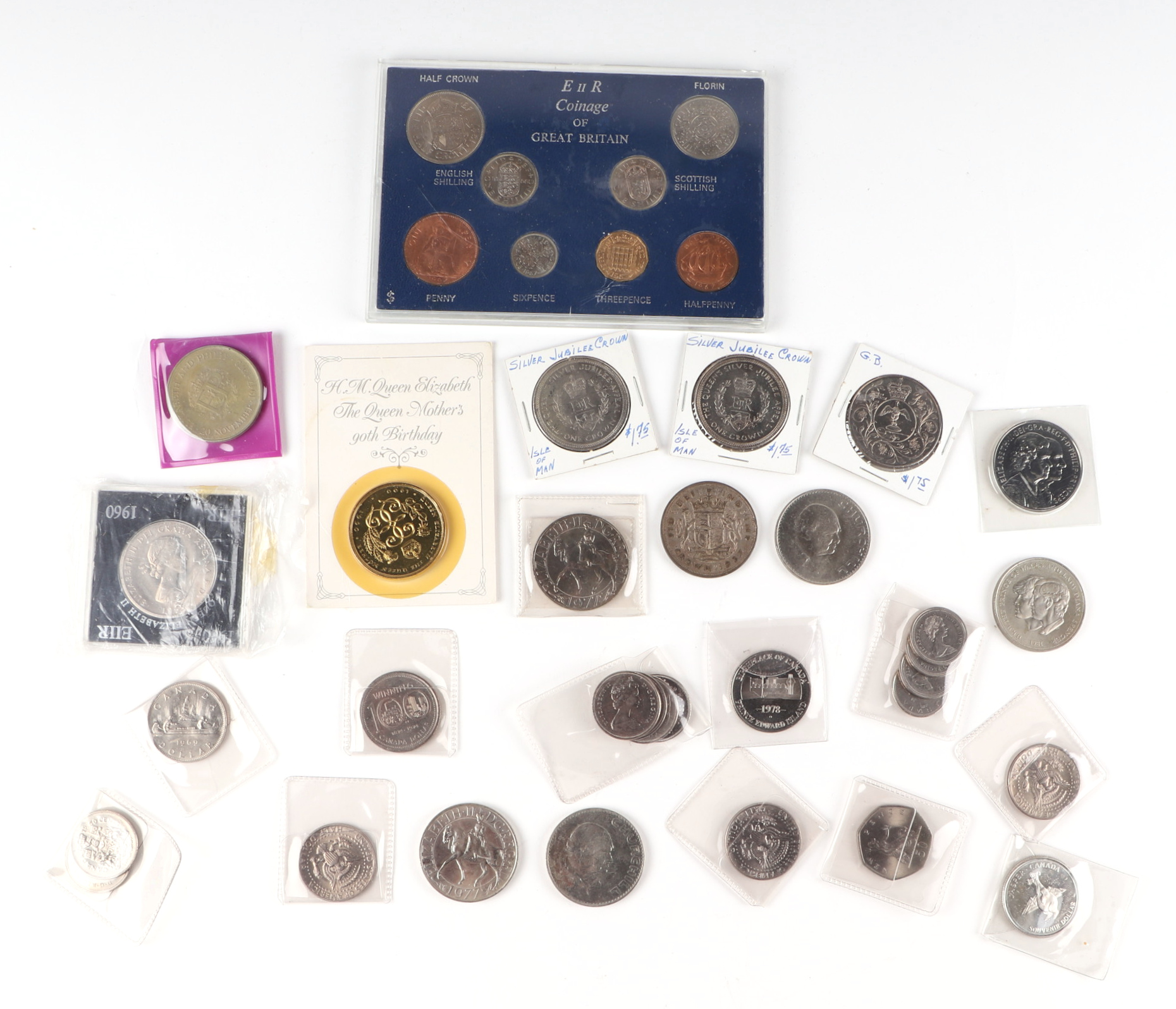 A group of mixed UK and foreign coinage, to include proof set and commemorative. - Image 2 of 3
