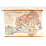 A large coloured map of Bristol, Town & Country Planning Act 1947, "Plan to Rebuild the City after