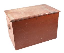 A Victorian painted pine blanket box, 84cm wide.