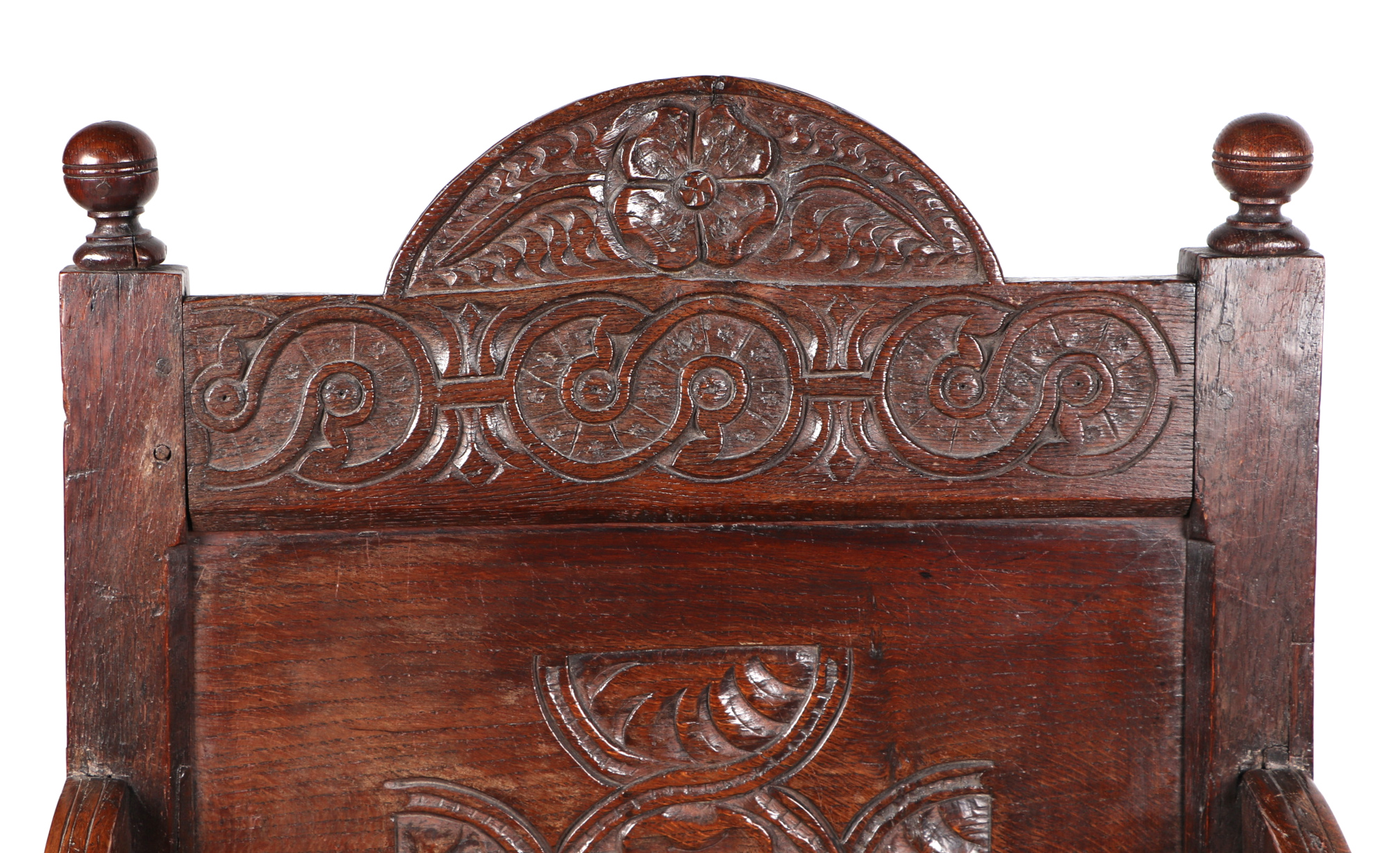 An 18th century style Wainscot type oak chair. - Image 8 of 8