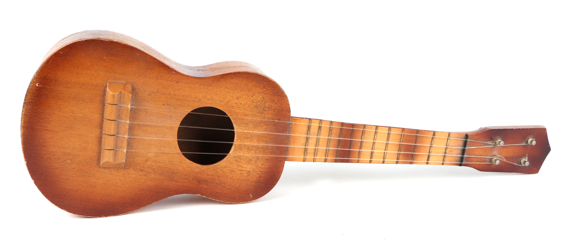 A Swanee banjo ukulele, cased, 53cm long, with modern guitar shaped ukulele (2). - Image 5 of 8
