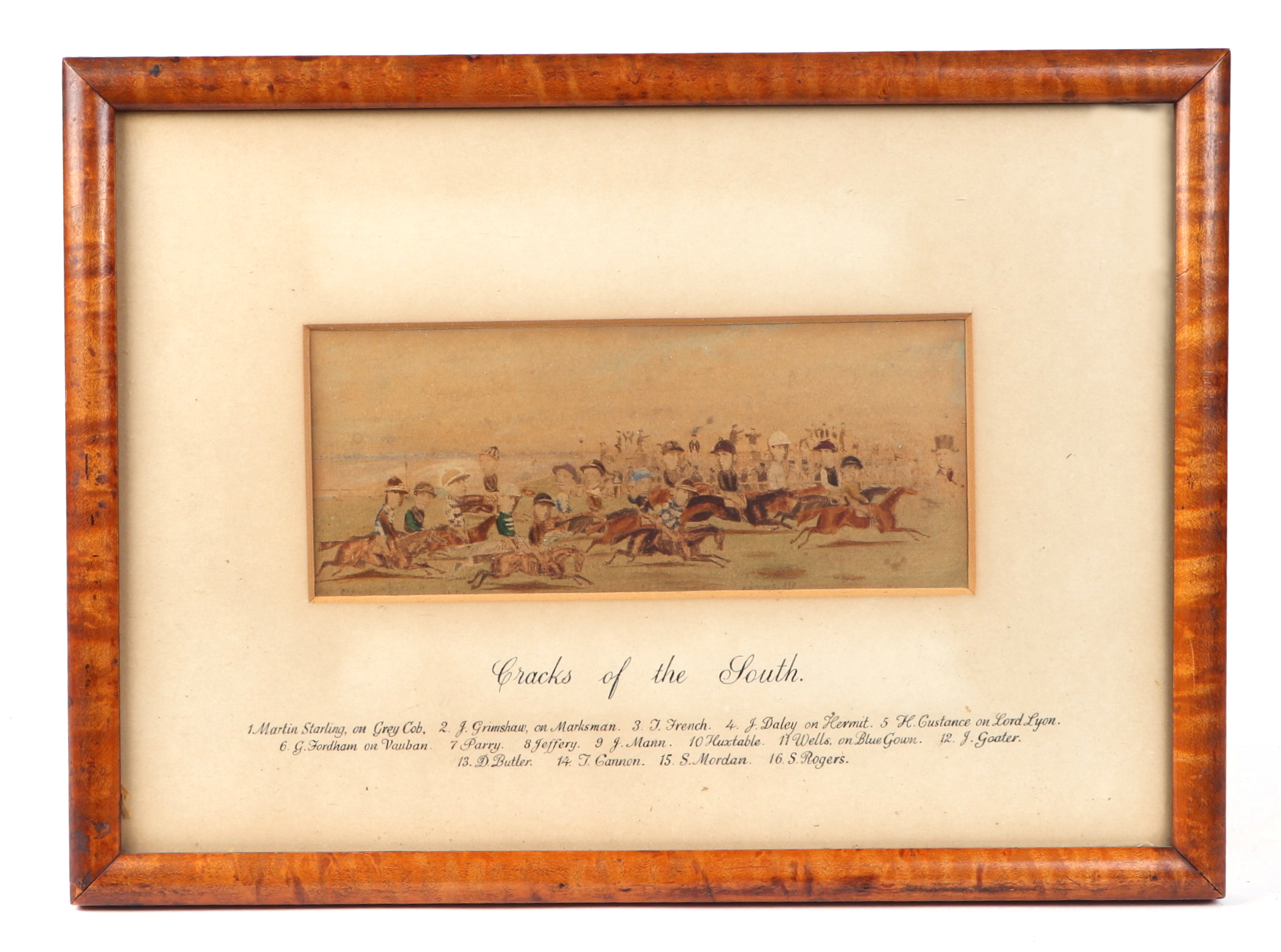 Horse racing interest. A coloured horse racing print, "Cracks of the North", photographed and - Image 4 of 5