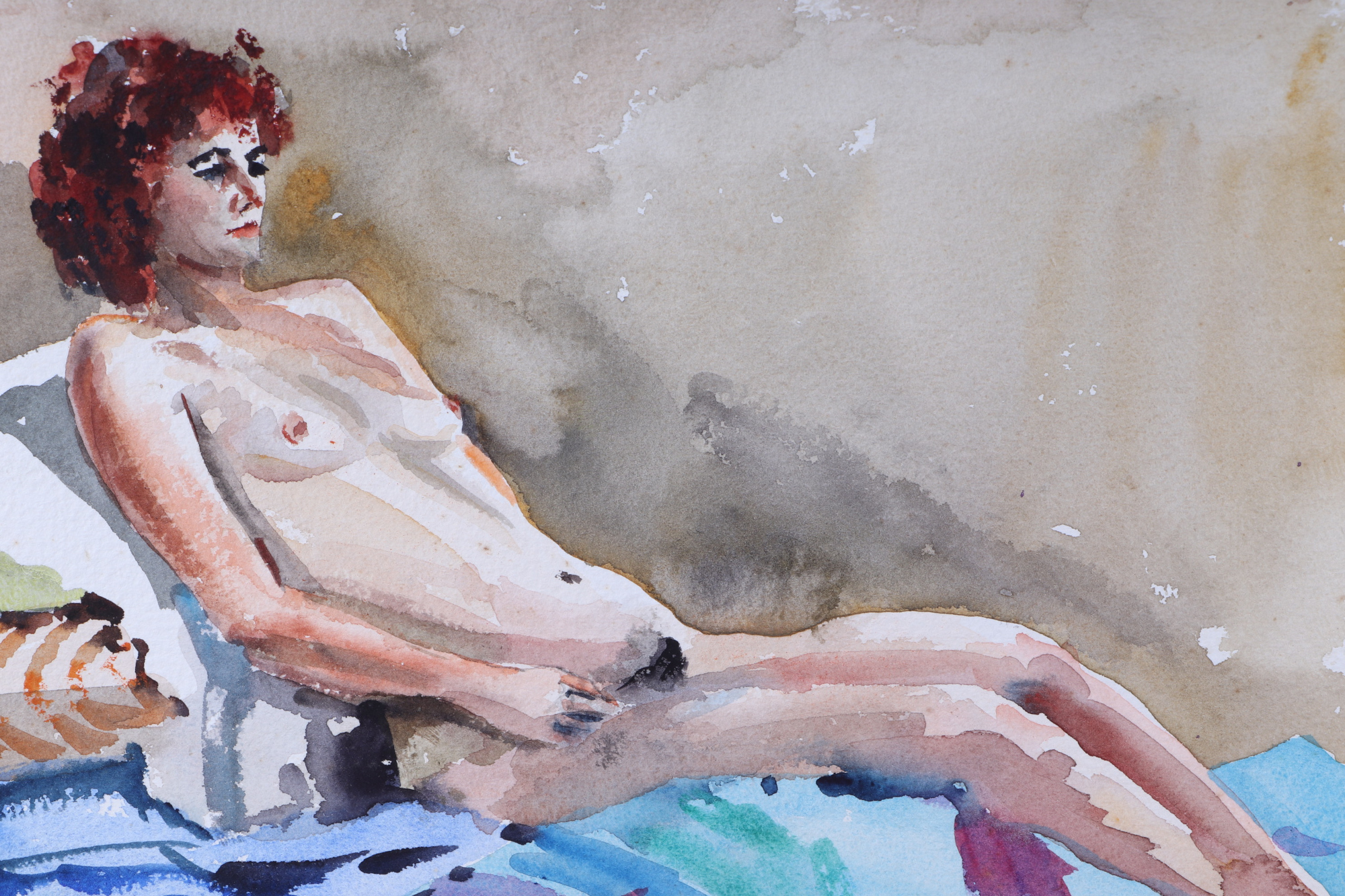Paul Branson (Modern British), study of a female nude, watercolour, signed and dated 82, mounted but - Image 3 of 7