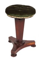 A Victorian faux rosewood piano stool, 48cm high.