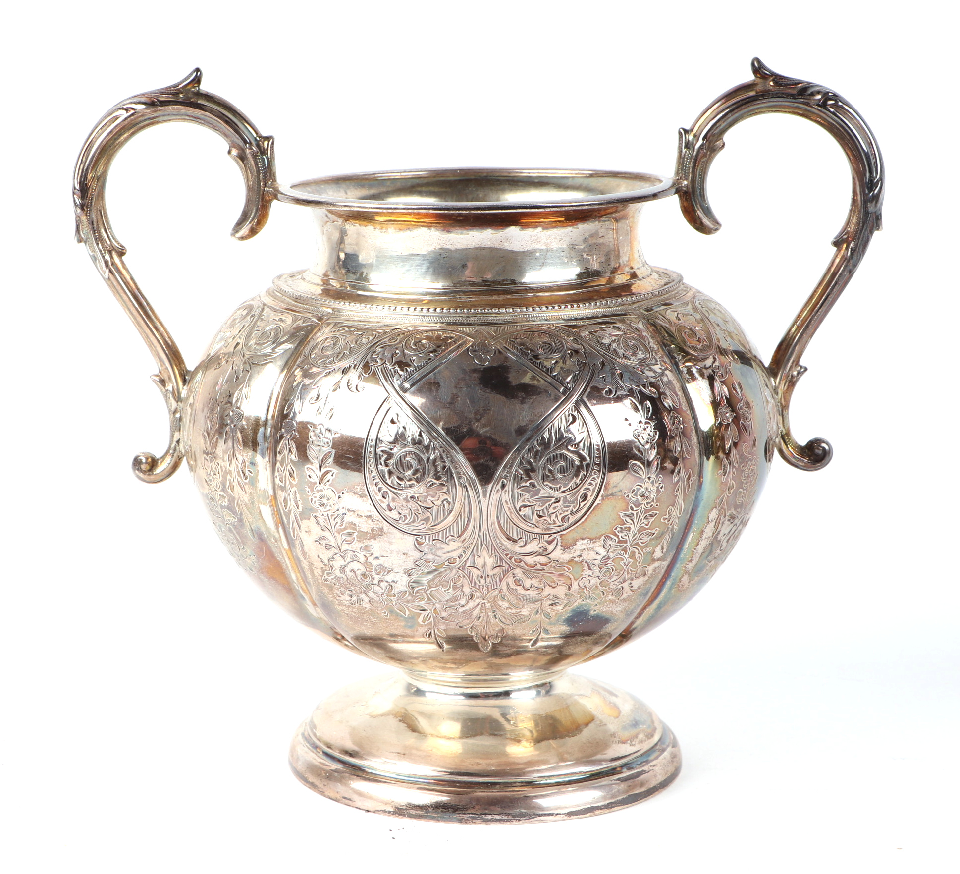 A Victorian silver four piece tea set, with elaborate engraved foliate decoration, Sheffield 1868/ - Image 5 of 6