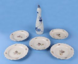 A set of five Royal Copenhagen side plates, decorated sprays of flowers, 17cm diameter, together