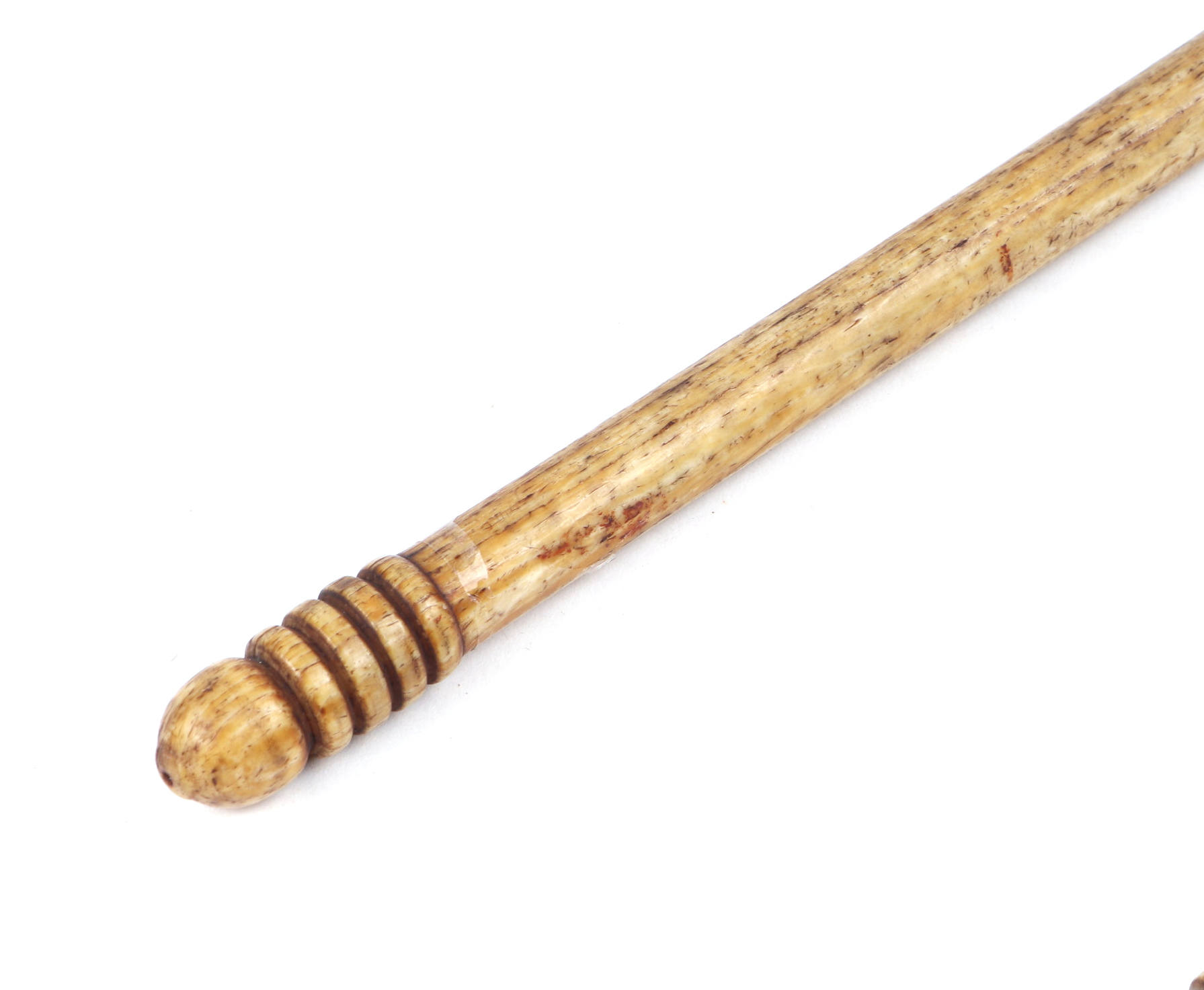 A 19th century turned bone conductors baton, 46cm long. - Image 2 of 2