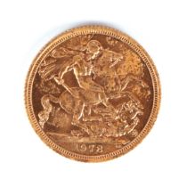 A Queen Elizabeth II gold full sovereign, 1978 .