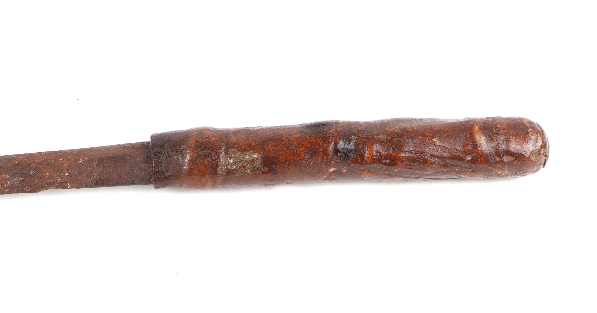 A Maasai Warrior Seme tribal sword, possible from the early 1900s, with leather scabbard, 64 long. - Image 3 of 4