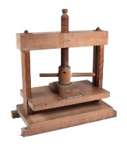 A 19th century oak book press, 70cm wide.